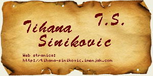 Tihana Šiniković vizit kartica